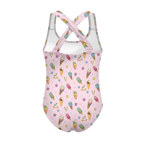 Image of Girls One Piece Swimsuits Axolotl Cross Back Swimwear Beach Summer Quick Dry Beach Bathing Suit