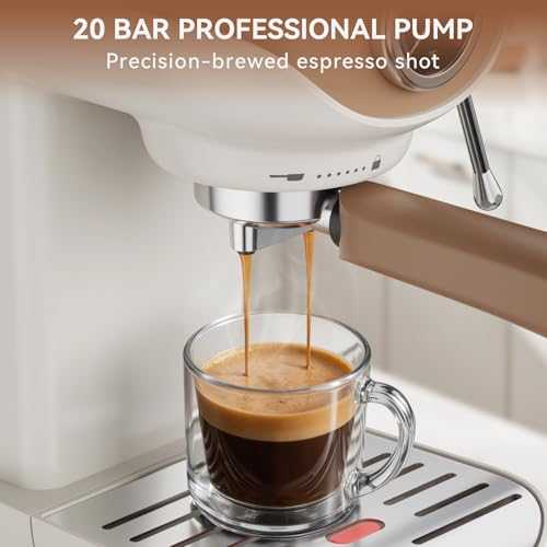 Image of XIXUBX Espresso Machine 20 Bar, Compact Coffee Maker with Milk Frother Steam Wand Professional Espresso Coffee Machine with Removable Water Tank, Latte Cappuccino Machine for Home Office Use