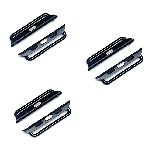 NEWON 3 PACK Watch Strap Connector Adapter Compatible with Apple Watch Band 38/40/41 Black
