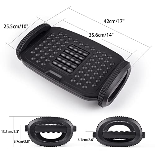 Under Desk Footrest - Auslar Office Foot Rest With Massage Texture And Roller, Ergonomic Foot Rest With 2 Height Position, Rocking Design For Home, Office #TOP5