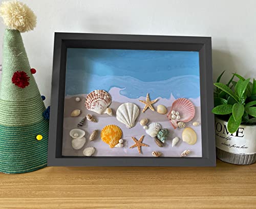 Califortree 8X8 Shadow Box Picture Frame With Soft Linen Back - Metal Push Pins Included, Memory Box Display Case For Memorabilia Flower Awards Medals Wedding Photos, Black #TOP2