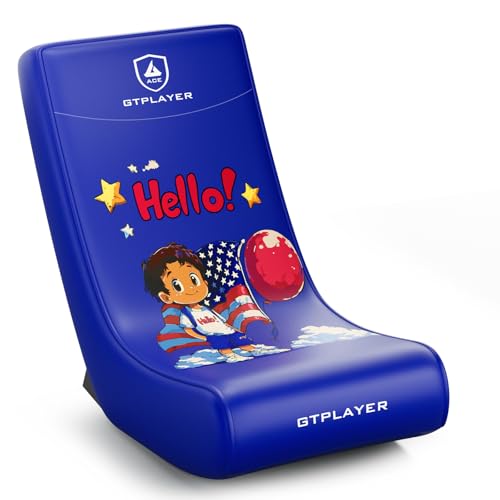 GTRACING Floor Rocking Gaming Chair – Floor Rolling Game Chairs with Angle Limiter, Gaming Rocker Floor Seat, Compact & Lightweight, Blue Pattern