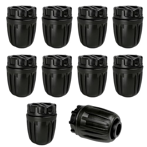 1/2 Inch Drip Irrigation Fittings End Caps 10 Pack End Plugs for (1/2 ID x 0.6-0.63 OD)16mm DripTubing Connectors Barbed Locked End Cap Connectors for Garden Watering System Drip Line