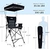 Silla de director plegable de 27 pulgadas de alto, extra grande con toldo para adultos, silla de camping resistente, portátil con reposapiés y bolsa de transporte, soporta 300 lbs 6