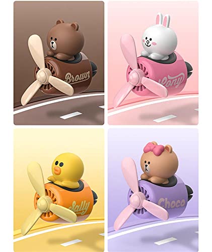 Choco Bear Pilot Car Air Freshener,Cute Car Diffuser Rotating Propeller Air Outlet Vent Fresheners,Aromatherapy Ornament Car Accessories,Air Fresheners For Cars,Creative Car Perfume Decoration… #TOP2
