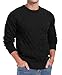Askdeer Men's Cable Knit Pullover Sweater Long Sleeve Crewneck Sweater Casual Soft Knitted Sweater with Ribbing Edge Black
