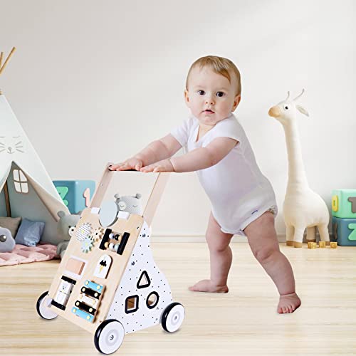 Myharney Wooden Baby Walker Baby Push Walkers Push Toys For Babies Walker Learning To Walk For 1 Year Old Baby Boys & Girls Toddler Push & Pull Toys Wooden Baby Toys Baby Walker With Wheels #TOP1