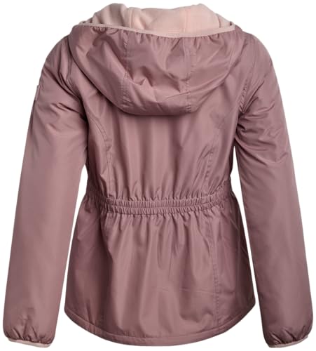 Image of DKNY Girls Fleece Jacket - Polar Fleece Lined Midweight Hooded Anorak Windbreaker - Cozy Outerwear & Winter Jackets for Girls