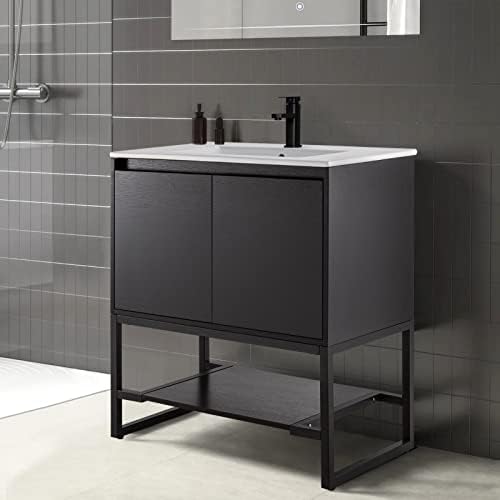 Amazon.com: Fresca Manchester 30 Inch Black Bathroom Open Vanity with ...