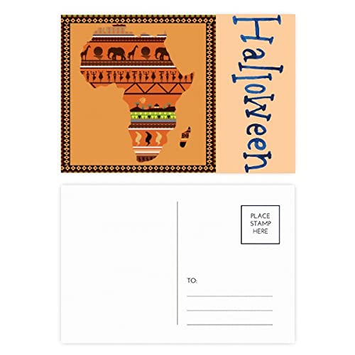 Cartes postales Halloween continent africain : lot de 20 pour correspondances
