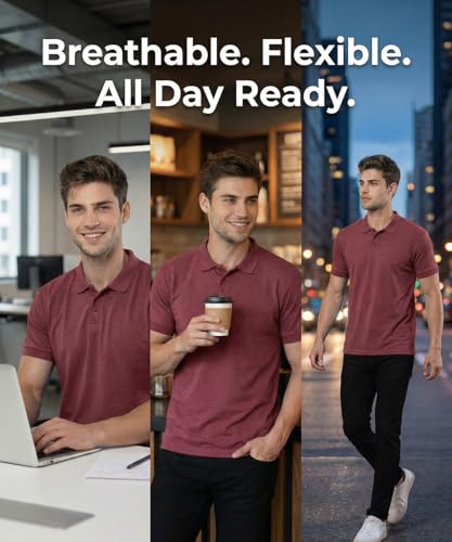 Image of Scott International Men's Cotton Polo T-Shirt | Regular Fit | Breathable & Soft Fabric | Classic Collar with Button Placket | Casual & Office Wear | Summer Essential Polo Tee for Men