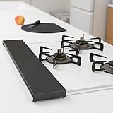 【薄型フラット】 排気口カバー ガスコンロ カバー コンロカバー 水はね防止スクリーン【Latuna ラチュナ】IH ガス キッチン コンロ レンジガード (ブラック 60㎝コンロ対応)