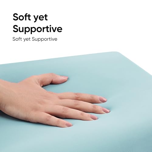 Image of Frido Cloud Seat Cushion with High-Density Memory Foam | Tailbone & Thighs Support Pillow | Washable Stretch Cover | Anti-Slip Base | Portable Handle | Ideal for Office, Car & Home Chairs, Lilly Pad