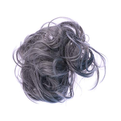 NOLITOY Moño Postizo De Cabello Sintético Rizo Elástico Para Mujeres Extensión De Coleta Ondulada Dimgray Para Fiestas y Eventos