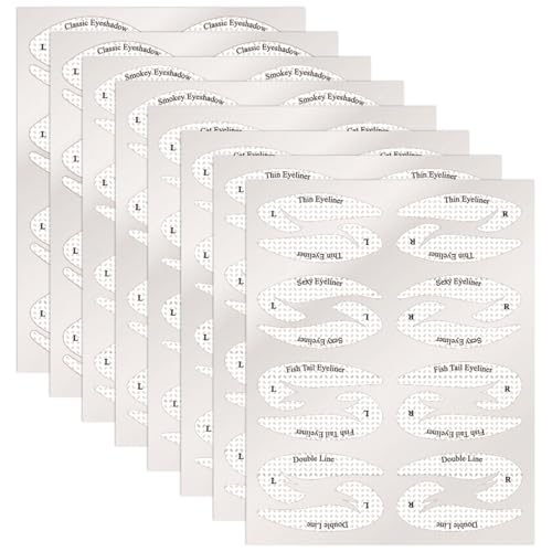64pcs Winged Eyeliner Stamp Eye Liner Stencil Kit Make Up Tape For Eyeshadow Wing Eyeliner Stamp(SIZE:4.7x3.7inch)