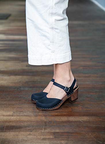 Image of Sandgrens Handmade Swedish Wood Clogs for Women, High Heel Sandal | Victoria