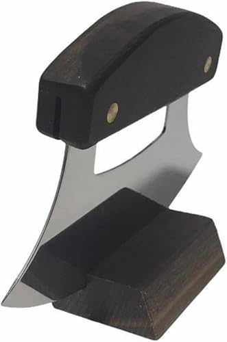 Miniatura 3 de The Ulu Factory Alaska American Walnut Legendary Ulu Cuchillo de acero inoxidable de 6 pulgadas con soporte de madera de bloque