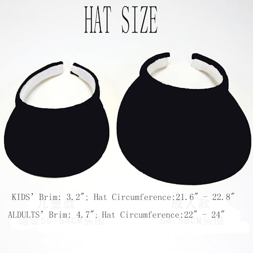 KORADI Women's Sun Visor Hats 4 Pack Wide Brim Golf Visor with Clip Hat Summer UV Protection Beach Cap for Kids UPF 502