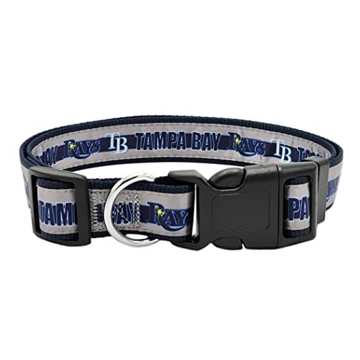 MLB Tampa Bay Rays Dog & Cat Collar, Medium - Baseball Team Collar with a Shiny & Colorful Design, Licensed by The MLB