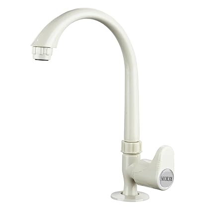 Richcon Royal King Swan Neck with Swivel Spout Faucet |PTMT Water Tap | Ivory Color|