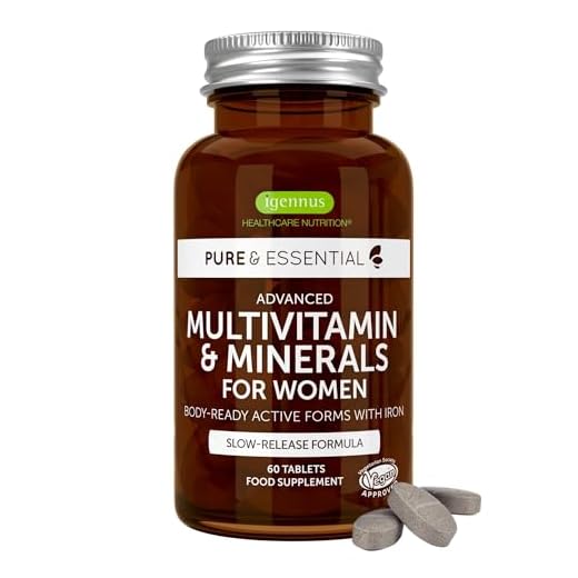 Multivitaminas Mujer Complejo Vitamínico Completo con Minerales Y con Hierro, Folato, Vitamina D3 y zinc, de Alta Absorción, 60 comprimidos, de Igennus