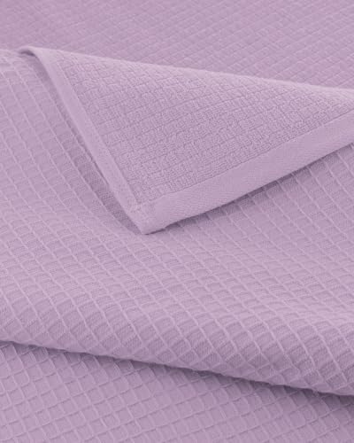 Image of Casa Copenhagen, Egyptian Cotton - Waffle Terry Towel 4 Piece 100% Cotton Large Bath Towel Set - Purple Rose