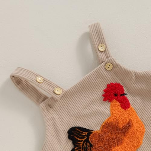 Tsnbre Newborn Baby Boy Girl Summer Outfits Corduroy Romper Farm Chicken Baby Overalls 0 3 6 9 12 Months Infant Clothes3