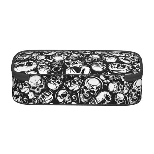 Image of Cool Skull Pencil Case Organizer Big Capacity Pencil Pouch Stationery With Zipper School Supplies Pencil Bag For Girls Boys Office, j56tsd