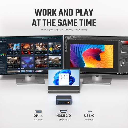 Image of BOSGAME E6 Mini PC with Intel core 3 304, 12GB LPDDR5X RAM 512GB SSD, Win11 Pro Mini Desktop Computer for Home Office | Triple Display, Dual LAN, WiFi 7, BT 5.4