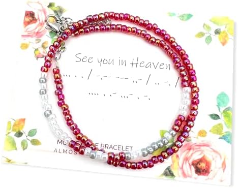 Morse Code"See You In Heaven" Bracelet for Women Memorial Gift Remembrance Jewelry