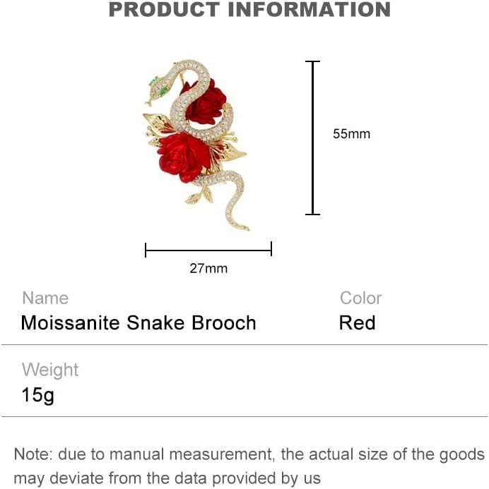 Luxurious 14K Gold Serpentine Brooch with Emerald Gemstones, Elegant Moissanite Corsage with Rosettes, Glittering Brooch Shawl Buckle Accessory - Image 2