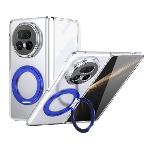 Coque Honor Magic V5 transparent bleu de qualite militaire avec support