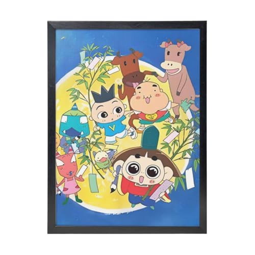 おじゃる丸 (8) 黒枠装飾画 30x40cm 自宅 ポリ塩化ビニル製 カスタマイズ可 簡単設置