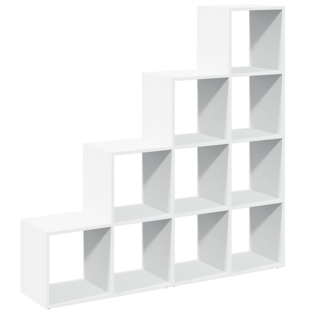 Generisch Raumteiler-Bücherregal 4 Stufen Weiß 131,5x29x131,5 cm,Möbel,Regalsysteme,Bücherregale Bücherschränke-857967