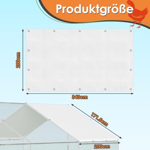 Bâche pour poulailler contre la pluie et le froid 3,43x2m - 4