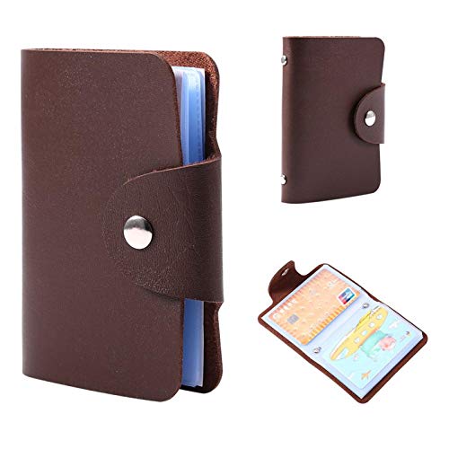 Junluck Kartenetui, harmlose ungiftige Brieftasche, für Frauen Männer(Brown) Cover
