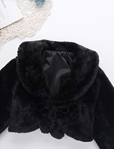 Baby Girls Winter Faux Fur Long Sleeves Bolero Shrug Wedding Birthday Party Dress Cover Up Jacket Coat3