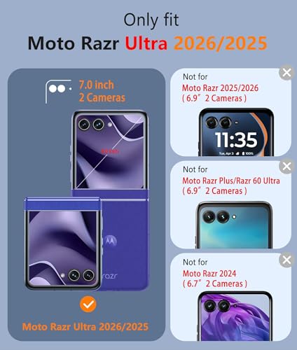 Image of FNTCASE for Motorola Razr-Ultra-2026 /2025 Magsafe Case: Military Grade Drop Protection, Hinge Protection, Anti Yellowing Cell Phone Cover - Rugged Shockproof Protective Transparent Phonecase(Clear)