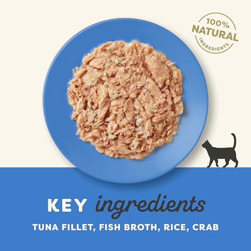 Applaws Premium Natural Katzenfutter Nass, Thunfischfilet mit Krabben, 60g Topf (10 x 60 g Packung)