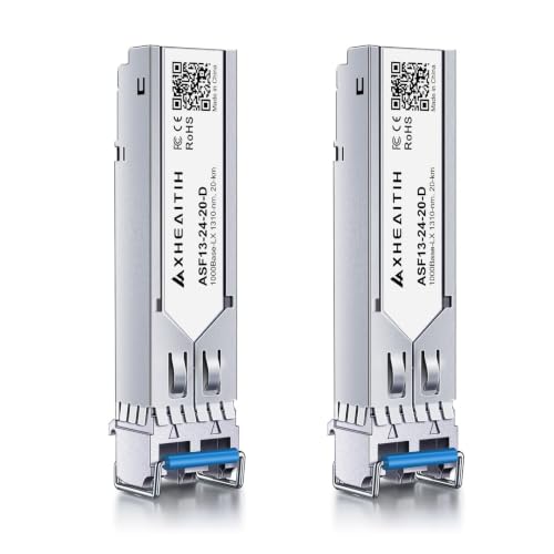 Image of 2 Pack 1.25G LC 20KM 1310nm SMF Single Mode Transceiver 1000Base-LX Module