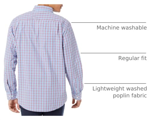 Image of Amazon Essentials Men's Regular-Fit Long-Sleeve Casual Poplin Shirt, Button Front, Business Casual, Collared