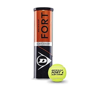 Dunlop, Fort Clay Court tennisballen, geel, uniseks, volwassenen