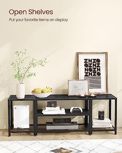 Image of VASAGLE TV Stand for TVs up to 75 Inches, 3-Tier, Open Storage Shelves