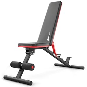 Hop-Sport trainingsbank HS-2050HB, fitnessbank met 6 standen van het rugleuning, multifunctionele inklapbaar halterbank, sterk bench gym, belastbaar tot 160 kg