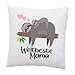 Poduszka z sentencją – "Weltbeste Mama" – leniwie-poduszka dekoracyjna – biała 40 cm x 40 cm – miłość – optymalny prezent – Dzień Matki – urodziny – Boże Narodzenie