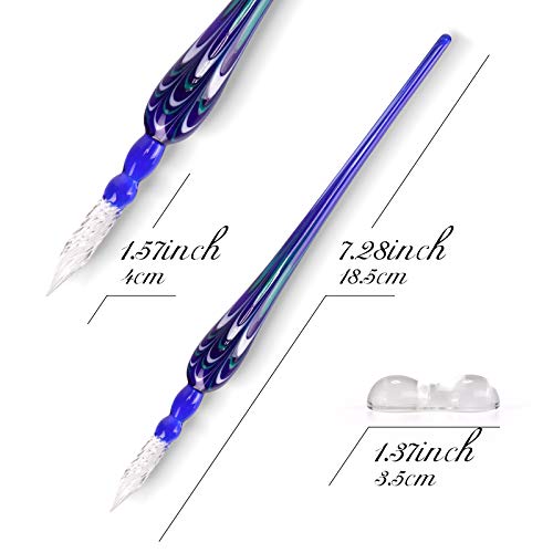 image for AOKUY Glass Dip Pen Set,Calligraphy Pen,Crystal Signature Pen for Art,