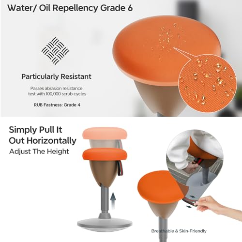 Image of Adjustable Standing Desk Chair, Ergonomic Wobble Stool Standing Desk Stool, Encourage Good Posture, Height Adjustable Stool 19-32 inch, Non-Slip Base, Active Chairs for Adults
