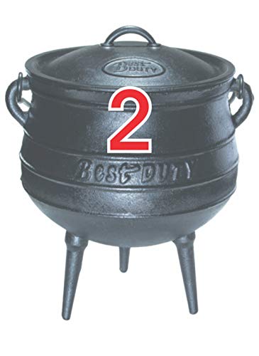 Best Duty Cast Iron Potjie Pot Size 2 - Include complementary Lid Lifter