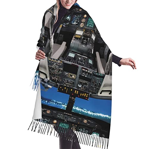 Foulard en cachemire pour femme noir doux chaud écharpe longue à pompons