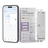 MIWISE Matter LED Controller,Dimmable WiFi Controller for LED Strip Light,Works with Alexa/Google Assistant/Homekit/Apple Home/Siri,for Single Color/CCT/RGB/RGBCCT/RGBW COB LED Strip Light,DC12-48V